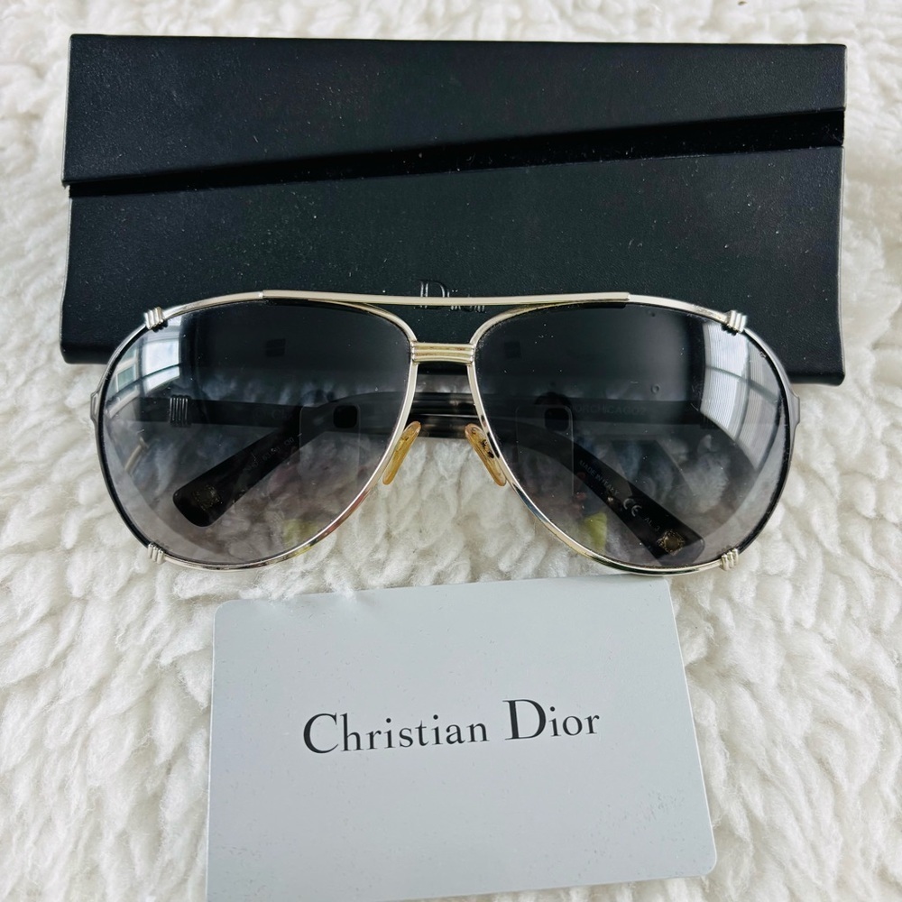 Christian Dior Chicago2 Unisex Gradient Charcoal BlackGunmetal Sunglasses w/case